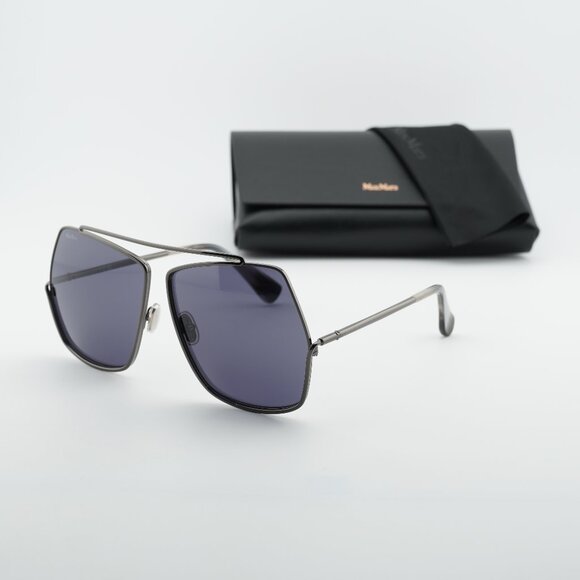 Max Mara Elsa MM0006 32N Geometric Sunglasses - Shiny Gunmetal/Smoke main image 4